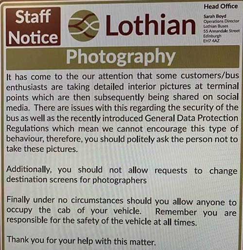 Lothian Buses GDPR notice
